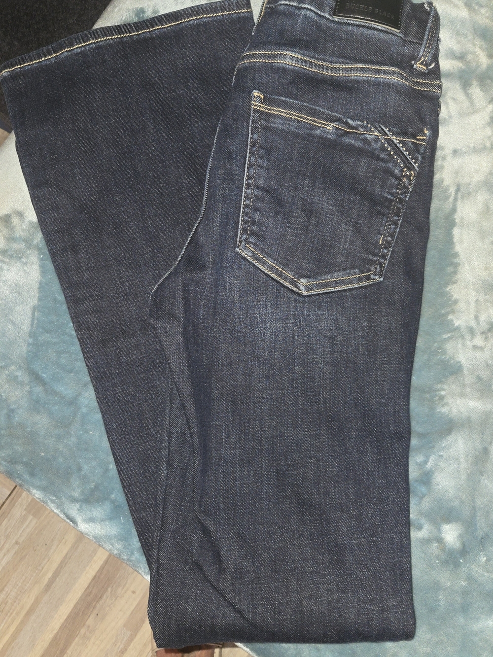 Women’s BUCKLE BLACK Boot Cut Dark Indigo Jeans